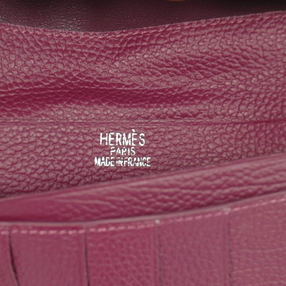 1:1 Quality Hermes Bearn Japonaise Smooth Leather Bi-Fold Wallets H208 Purpl Replica